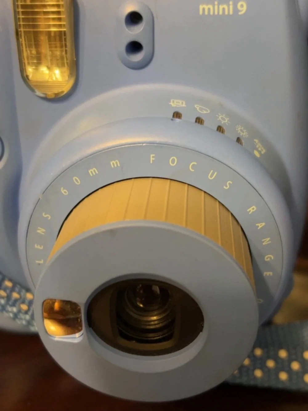 Fujifilm instax mini 9 Compact Instant Camera - Light Blue with Blue Strap
